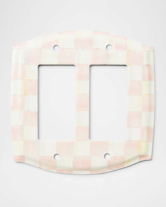 Rosy Check Double Rocker Switch Plate